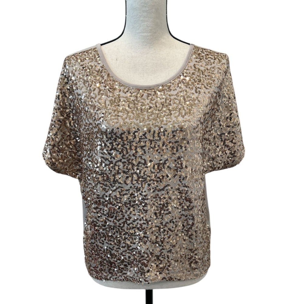 Metaphor Cream Sequin Boxy Blouse